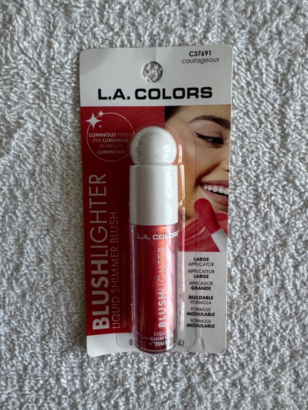L.A. COLORS Blushlighter Liquid Shimmer Blush Courageous Red